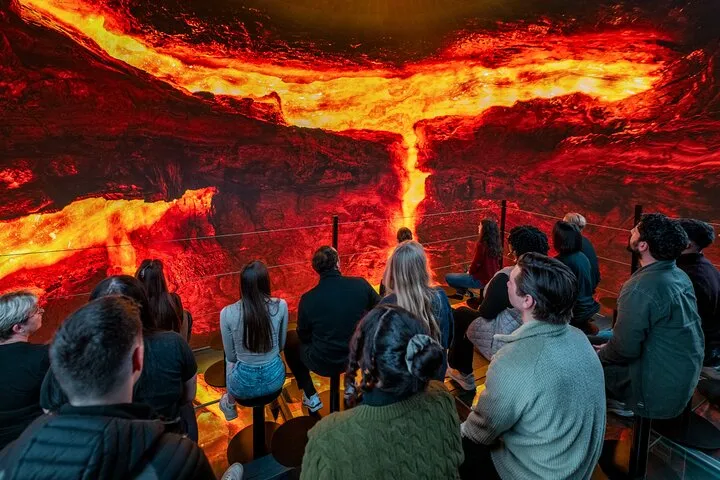 Indoor ice cave and volcano exhibition at Perlan, an Iceland volcano experience in Reykjavik